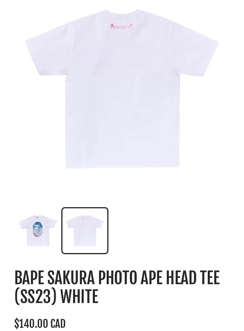 A bathing Ape T shirt size 3 XL available in store only shipping not available