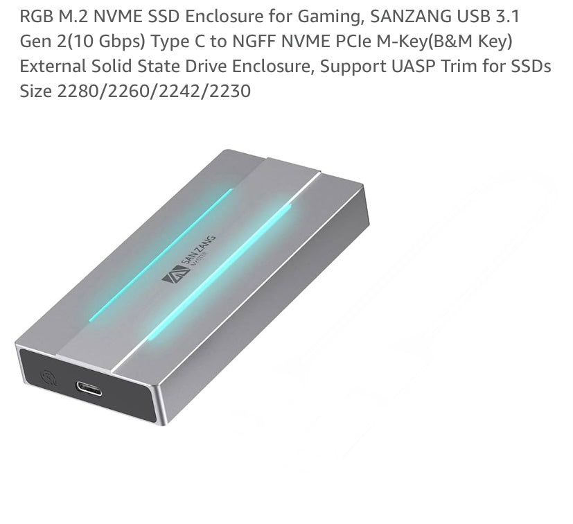 SSD Enclosure available in store only shipping not available